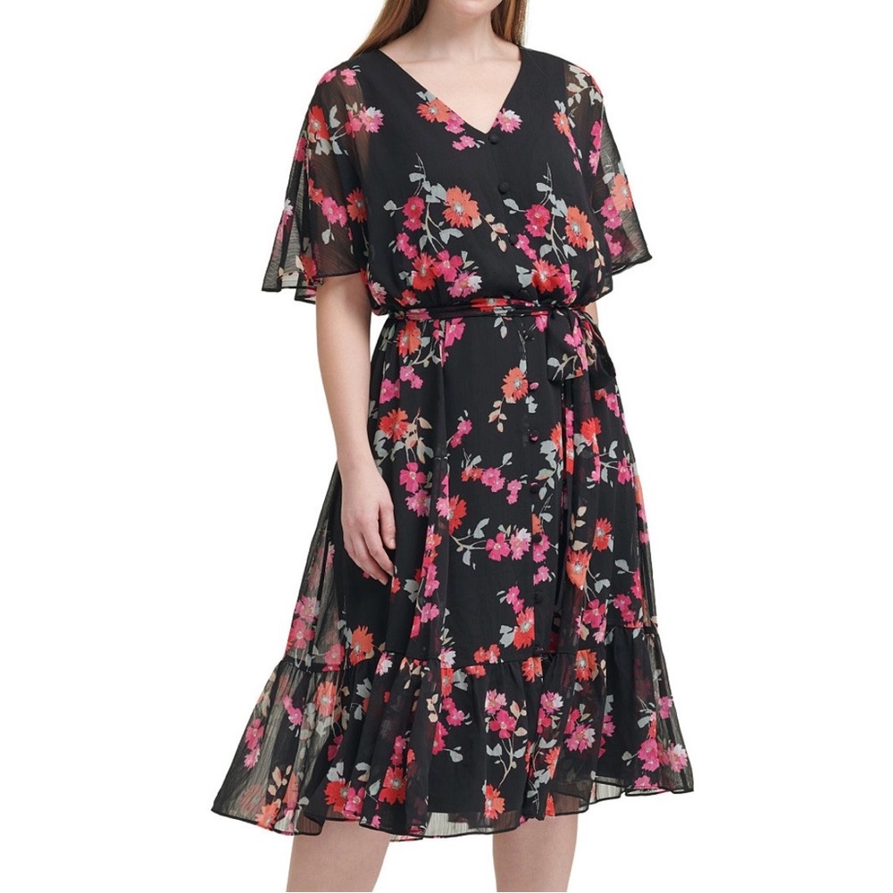 Calvin Klein Floral Black Dress